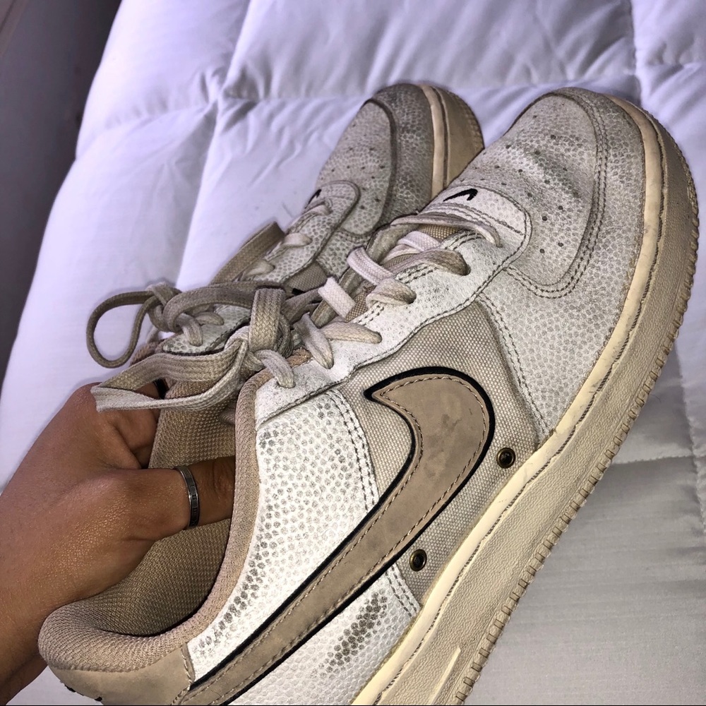 Beige Nike Air Force 1s